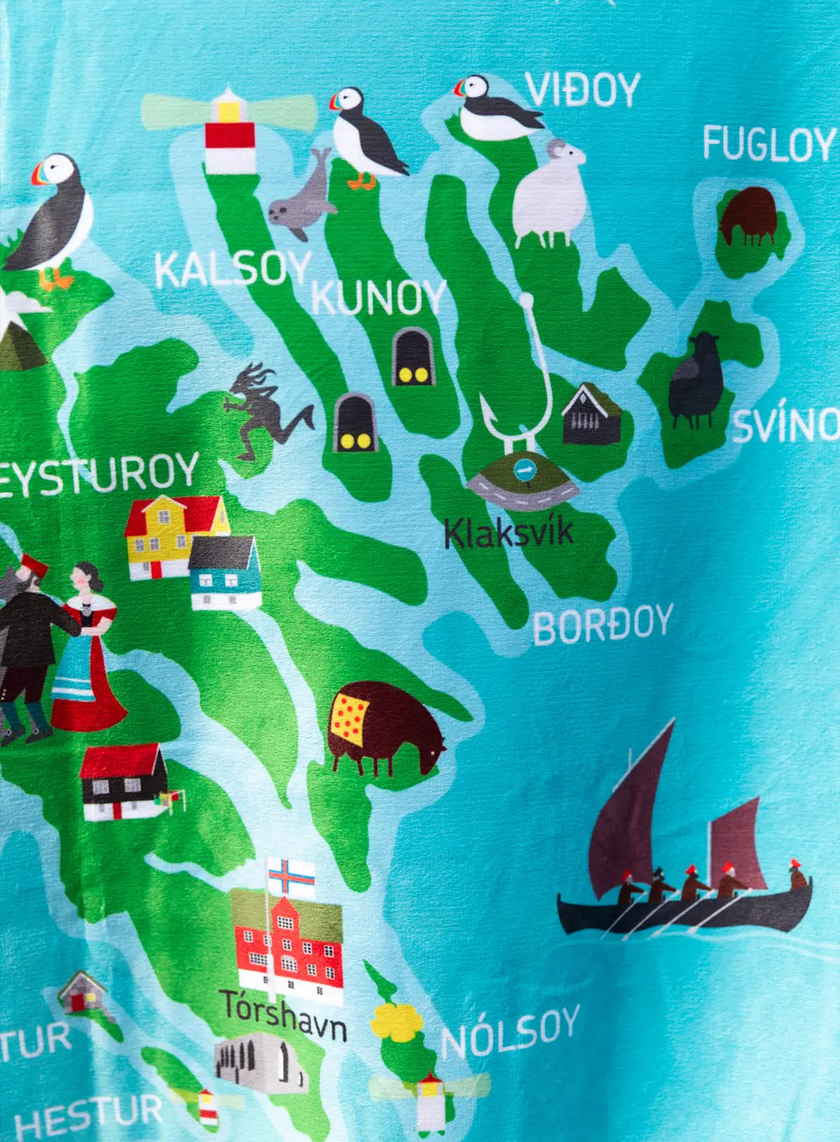 Bath Towel - Föroyakort FJORD