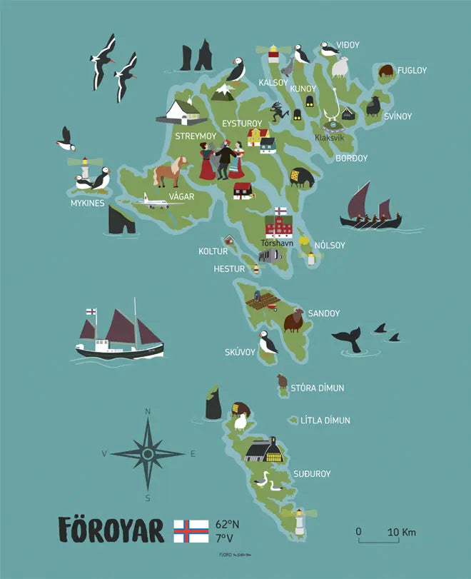 Poster - Föroyakort FJORD