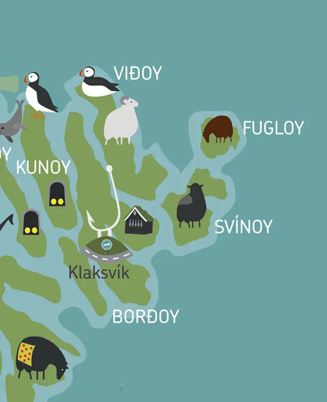 Poster - Föroyakort FJORD