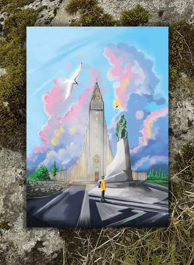 Postcard - Hallgrímskirkjan Fjord