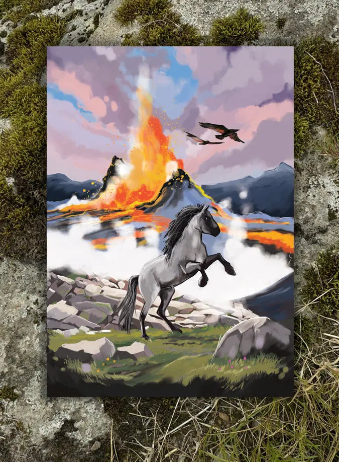 Postcard - Eldgos Fjord