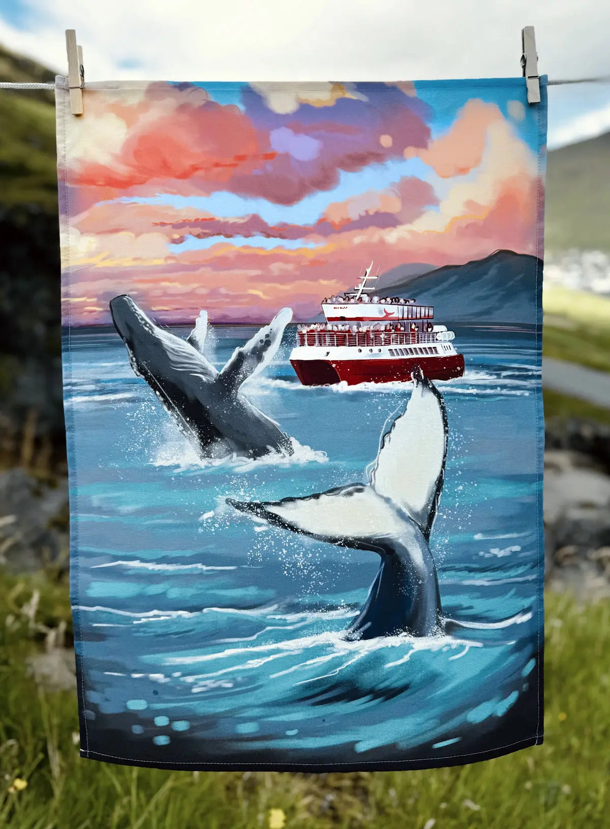 Tea towel - Whale Watching Fjord
