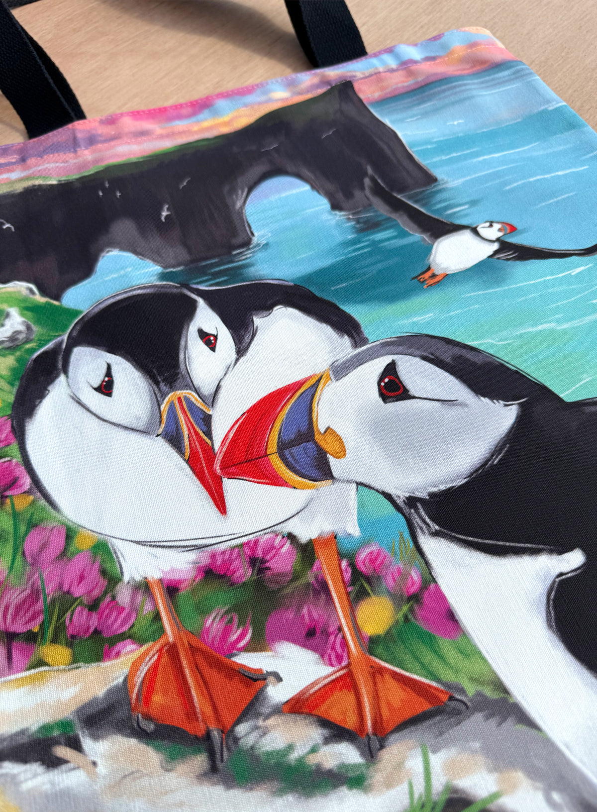 Tote Bag - Puffins at Dýrholaey