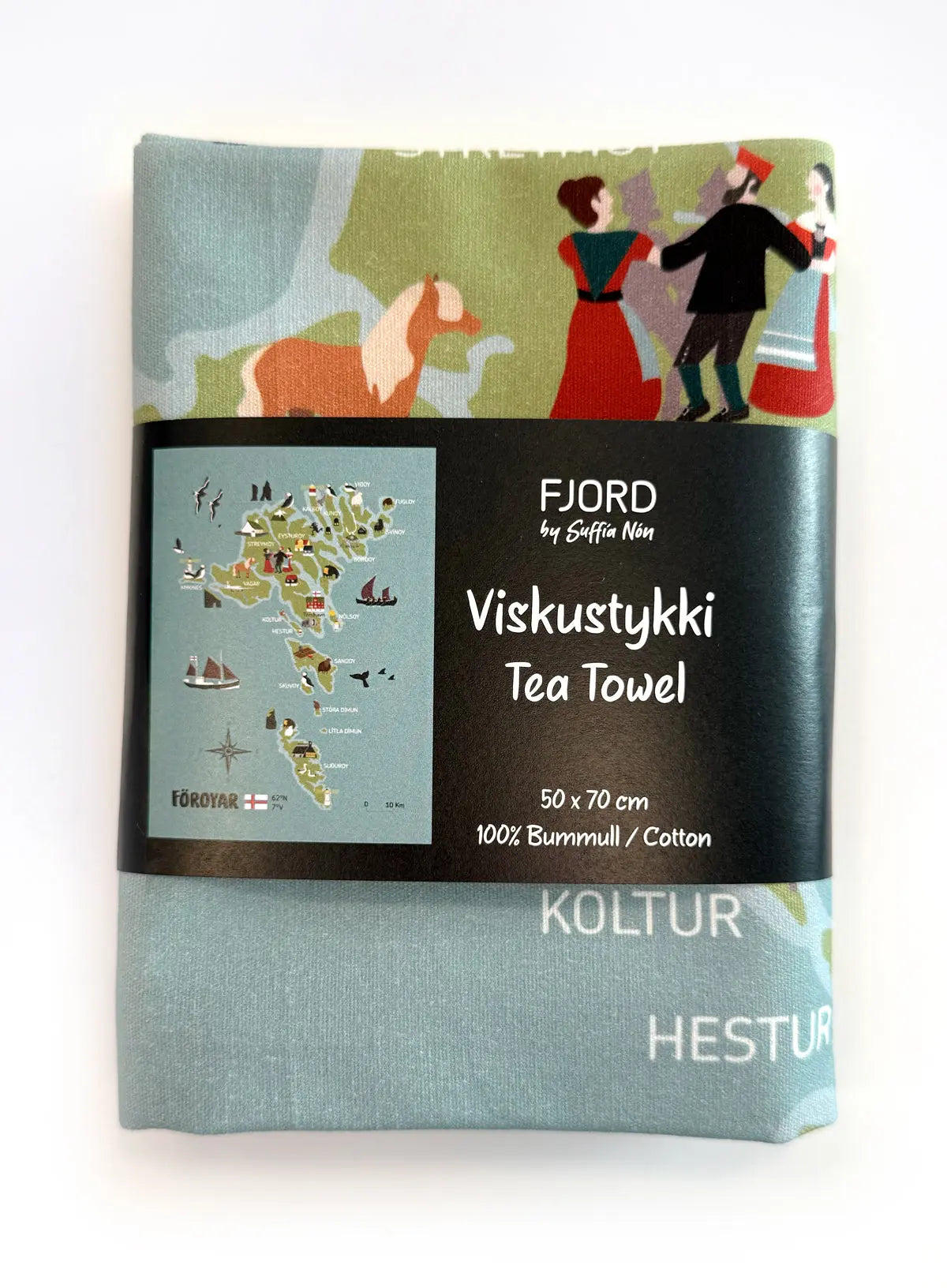 Tea Towel - Föroyakort FJORD