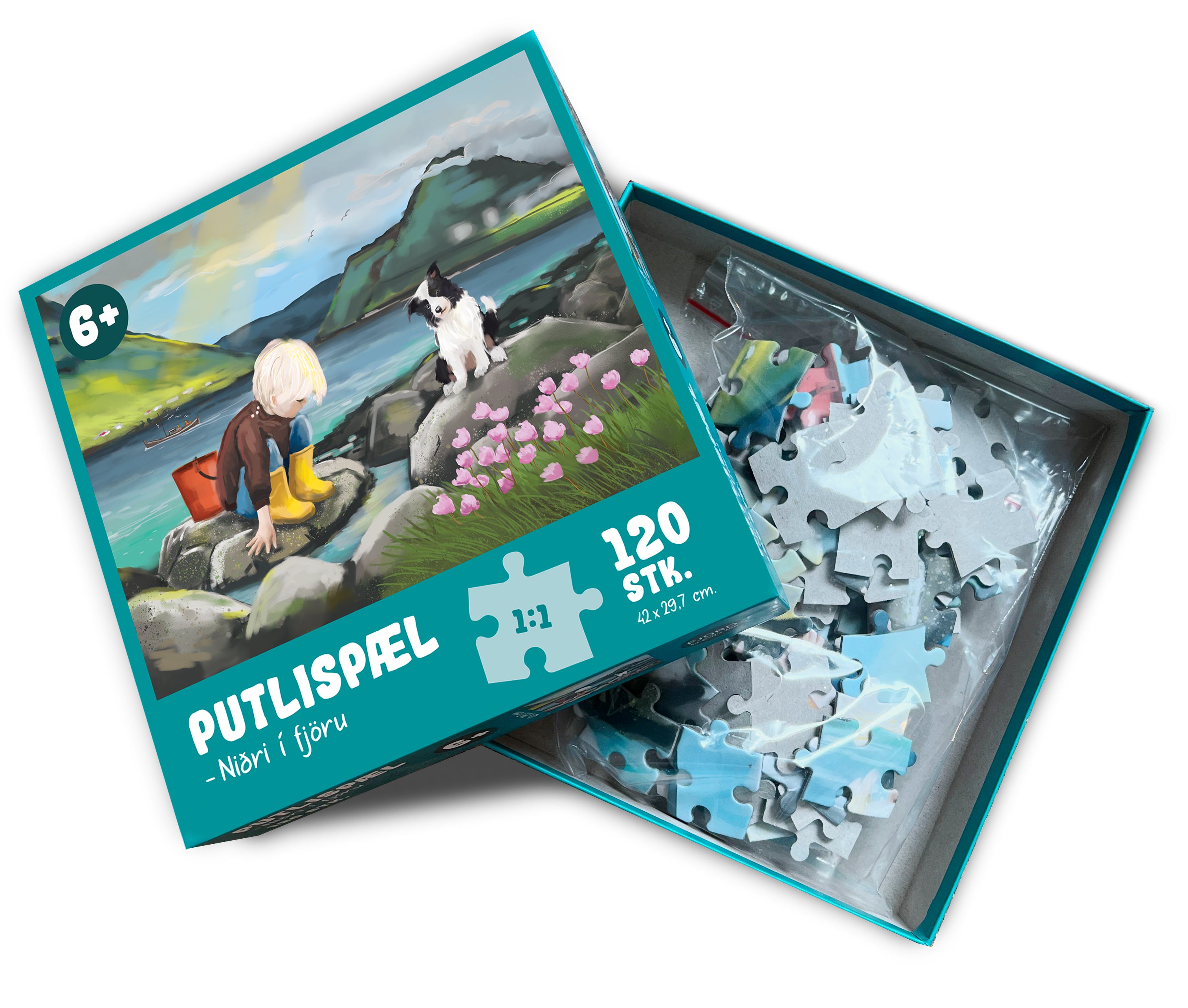 Puzzle 120 pcs. - Niðri í fjöru
